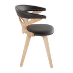 Gardenia Chair - Whitewashed Wood, Brown PU
