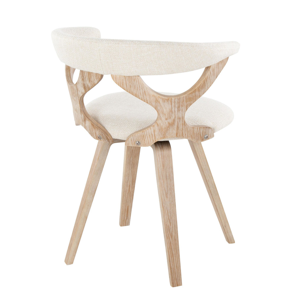 Gardenia Chair - Whitewashed Wood, Cream Fabric