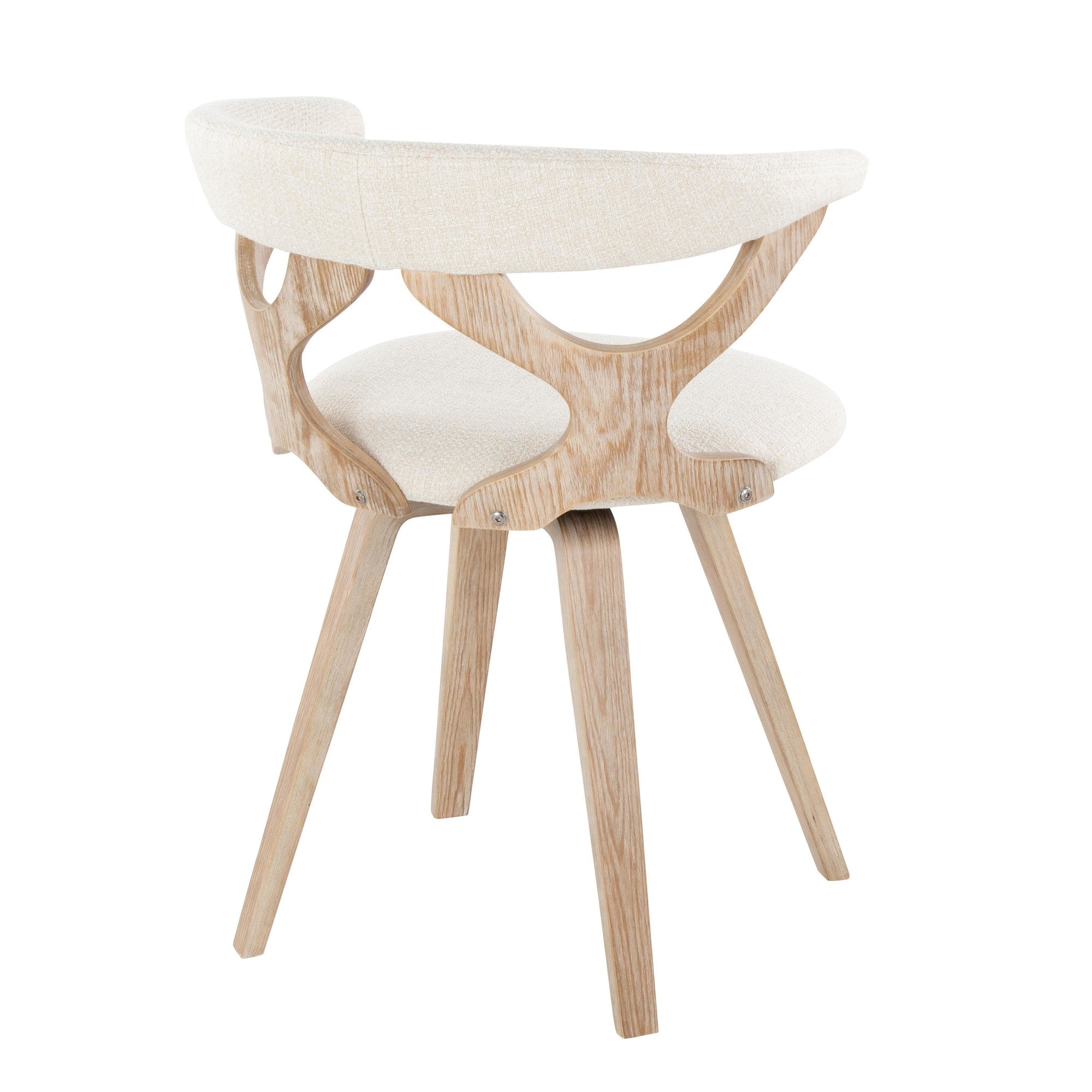Gardenia Chair - Whitewashed Wood, Cream Fabric