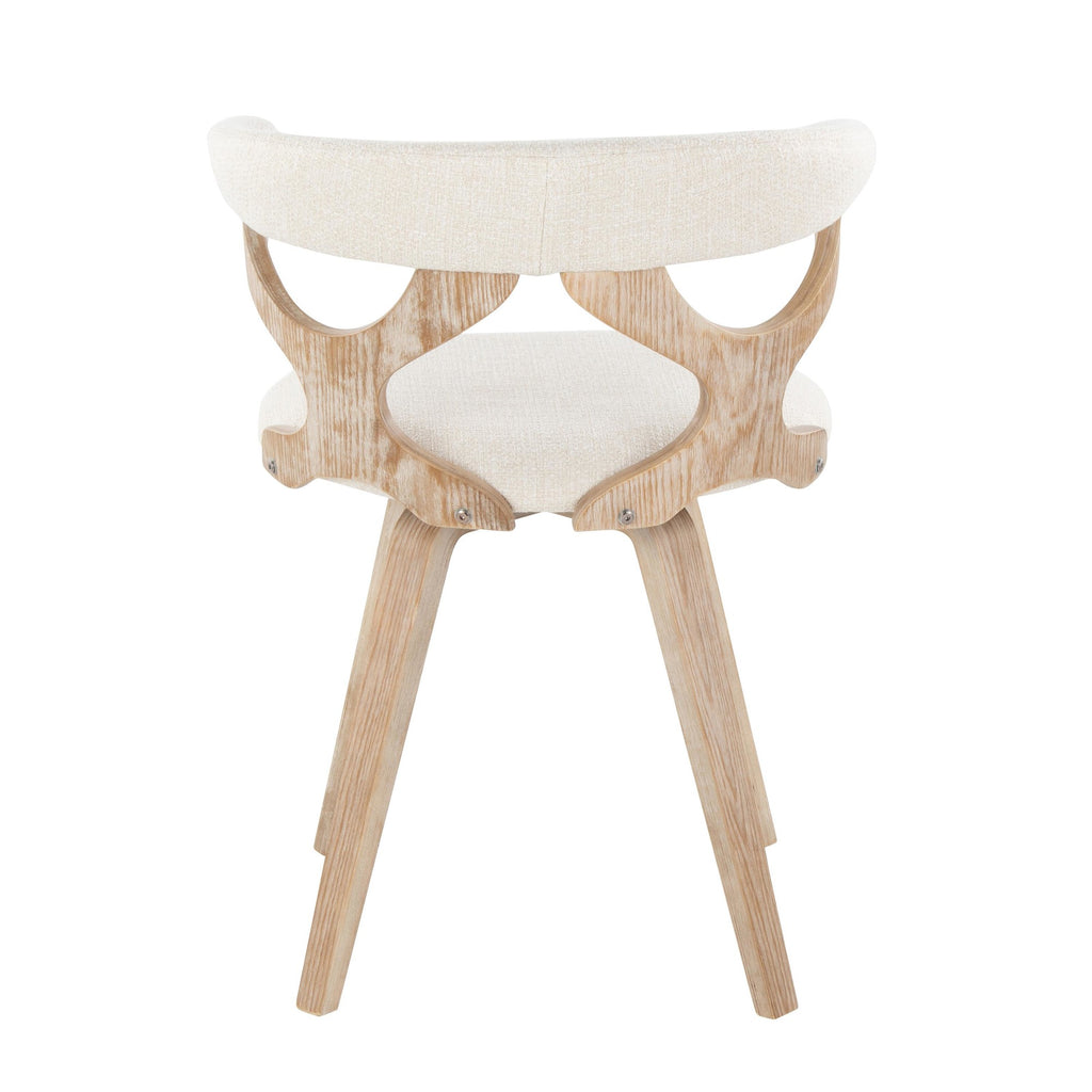 Gardenia Chair - Whitewashed Wood, Cream Fabric
