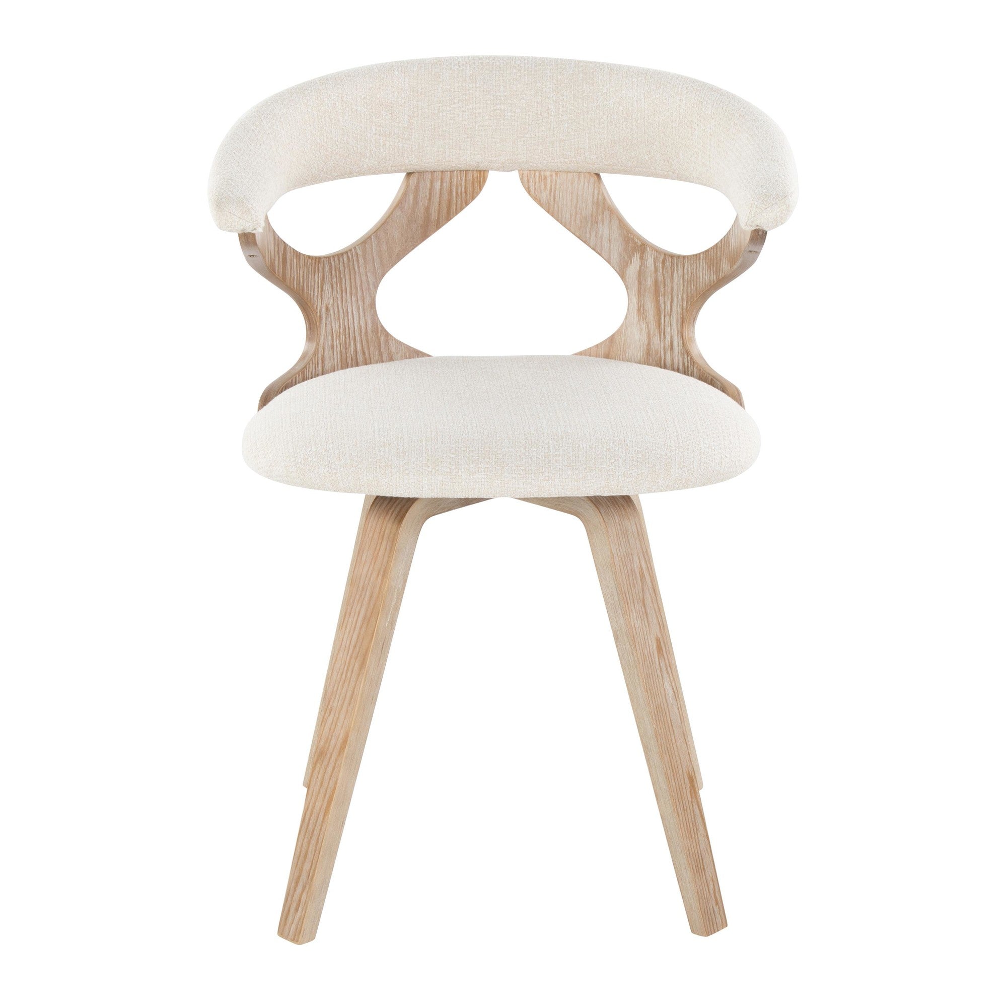 Gardenia Chair - Whitewashed Wood, Cream Fabric