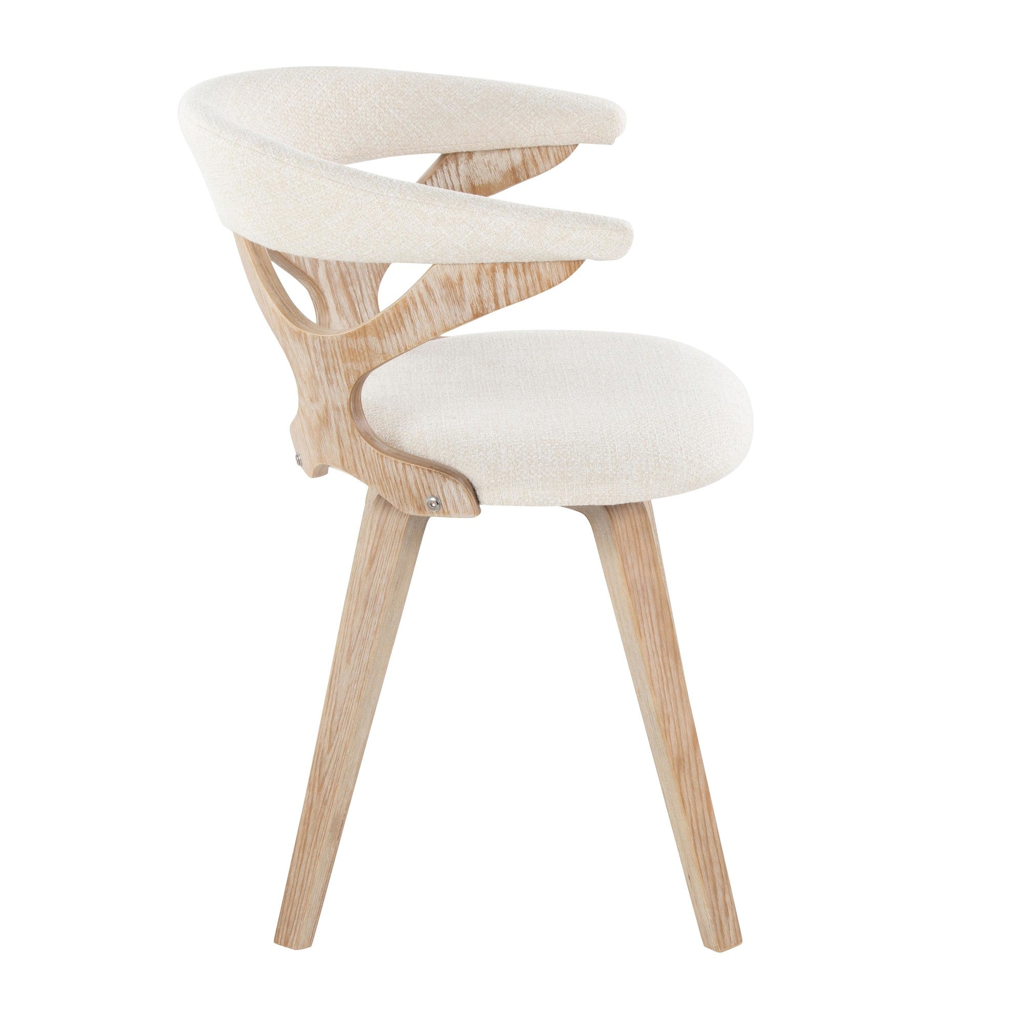 Gardenia Chair - Whitewashed Wood, Cream Fabric