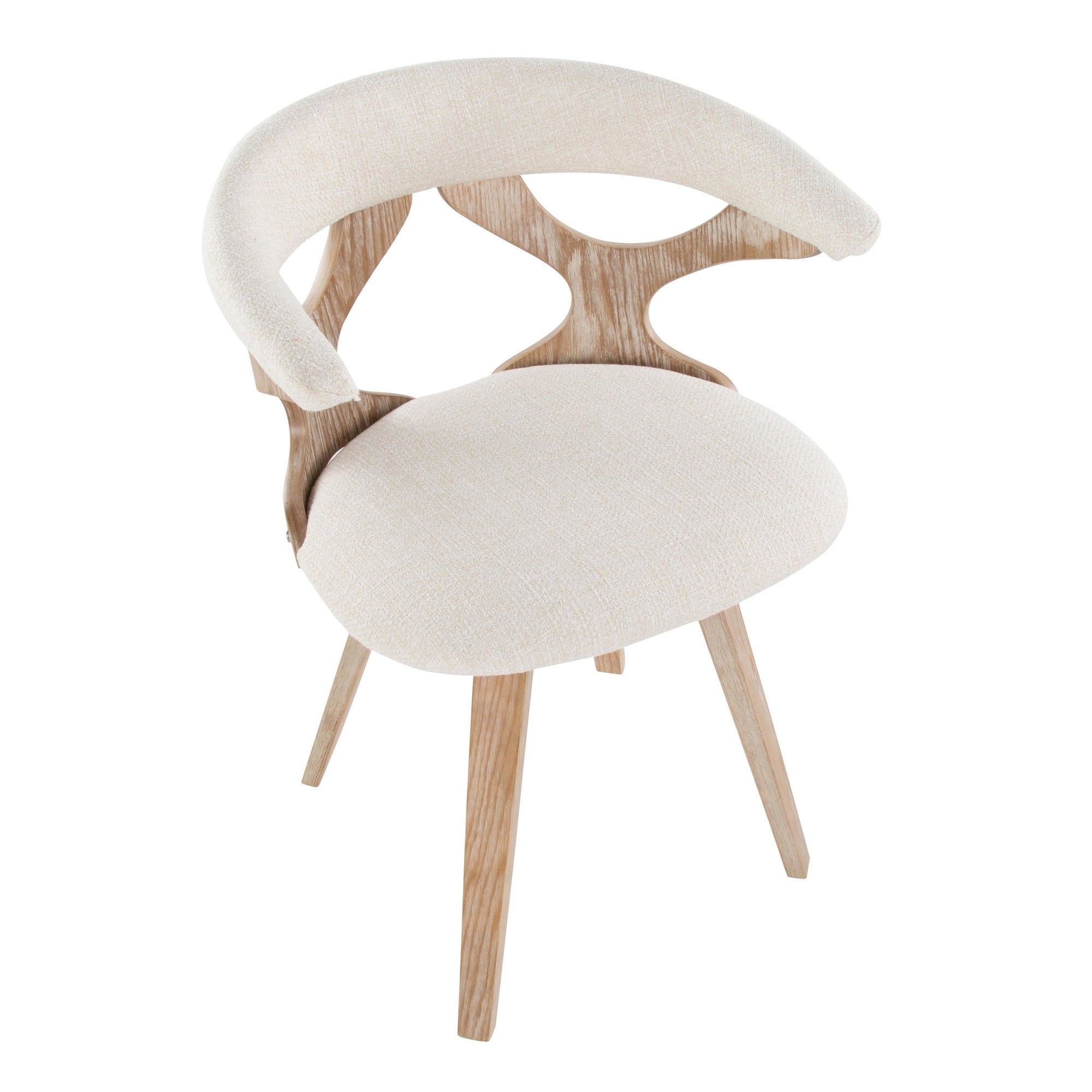 Gardenia Chair - Whitewashed Wood, Cream Fabric