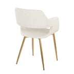 Margarite Dining Chair - Set of 2 - Gold Metal, Cream PU