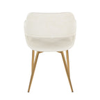Margarite Dining Chair - Set of 2 - Gold Metal, Cream PU