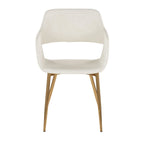 Margarite Dining Chair - Set of 2 - Gold Metal, Cream PU