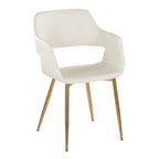 Margarite Dining Chair - Set of 2 - Gold Metal, Cream PU
