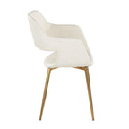Margarite Dining Chair - Set of 2 - Gold Metal, Cream PU