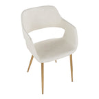 Margarite Dining Chair - Set of 2 - Gold Metal, Cream PU