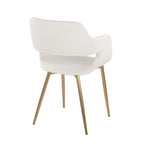 Margarite Dining Chair - Set of 2 - Gold Metal, White PU