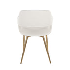Margarite Dining Chair - Set of 2 - Gold Metal, White PU