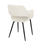 Margarite Dining Chair - Set of 2 - Black Metal, Cream PU