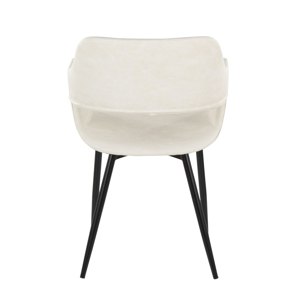 Margarite Dining Chair - Set of 2 - Black Metal, Cream PU
