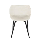 Margarite Dining Chair - Set of 2 - Black Metal, Cream PU