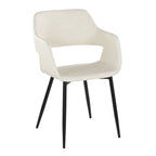 Margarite Dining Chair - Set of 2 - Black Metal, Cream PU