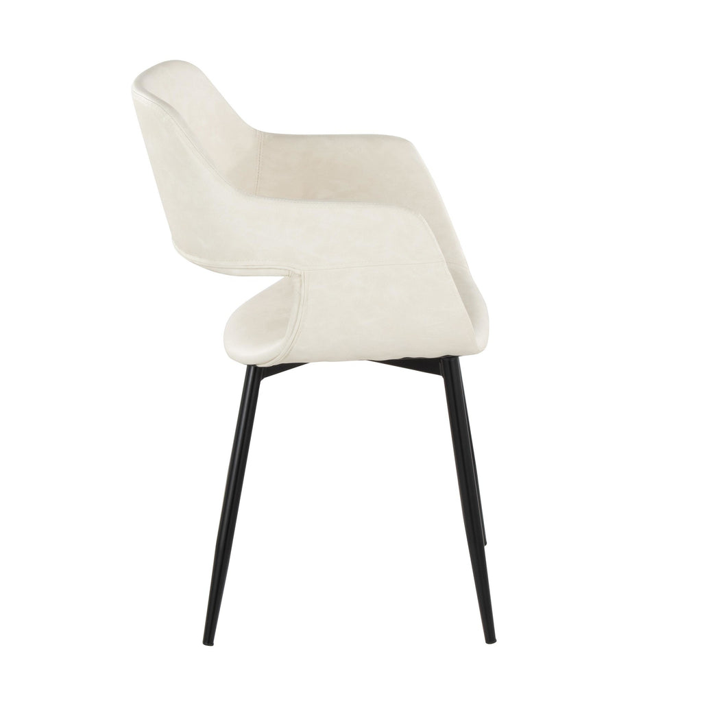 Margarite Dining Chair - Set of 2 - Black Metal, Cream PU