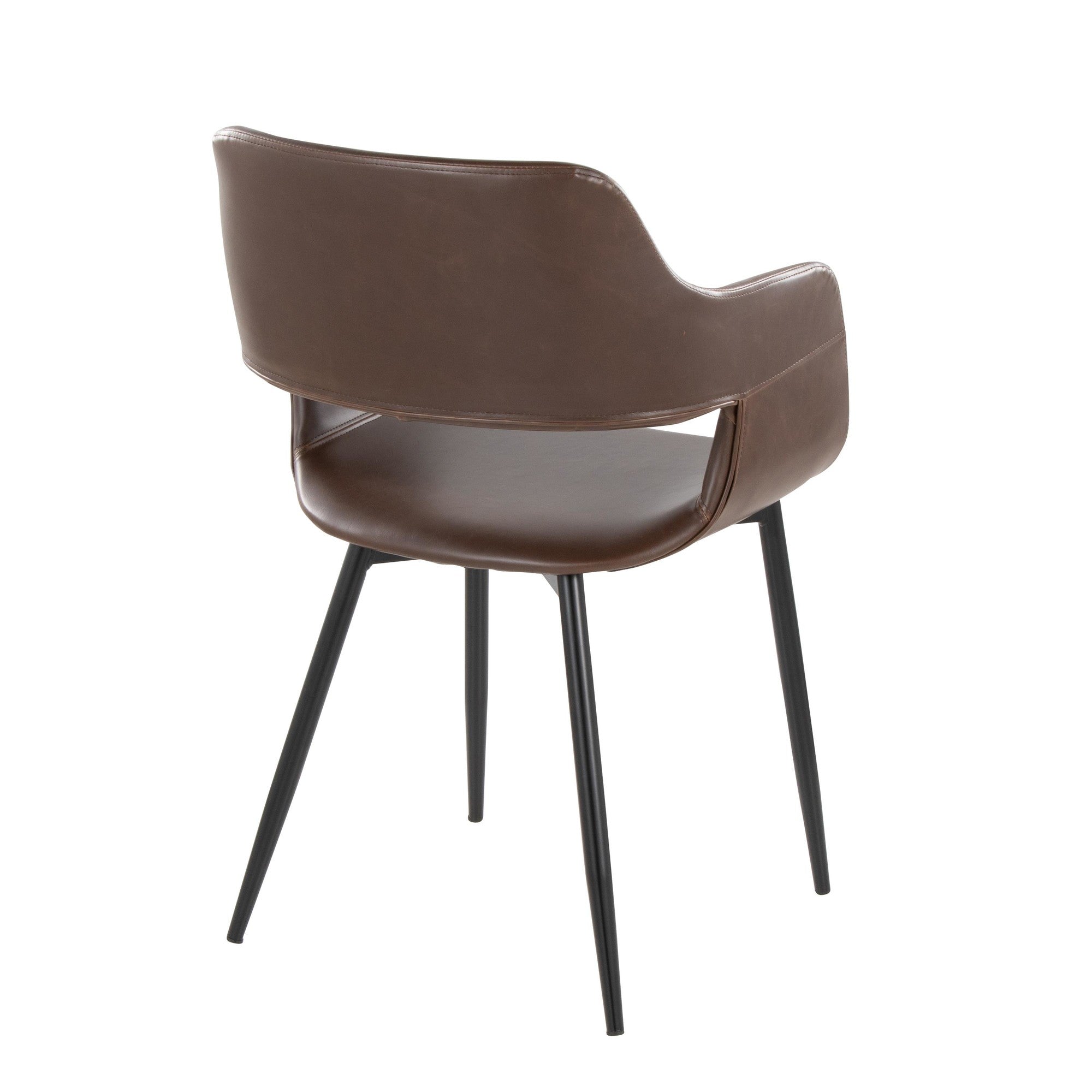 Margarite Dining Chair - Set of 2 - Black Metal, Espresso PU