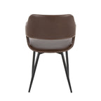 Margarite Dining Chair - Set of 2 - Black Metal, Espresso PU