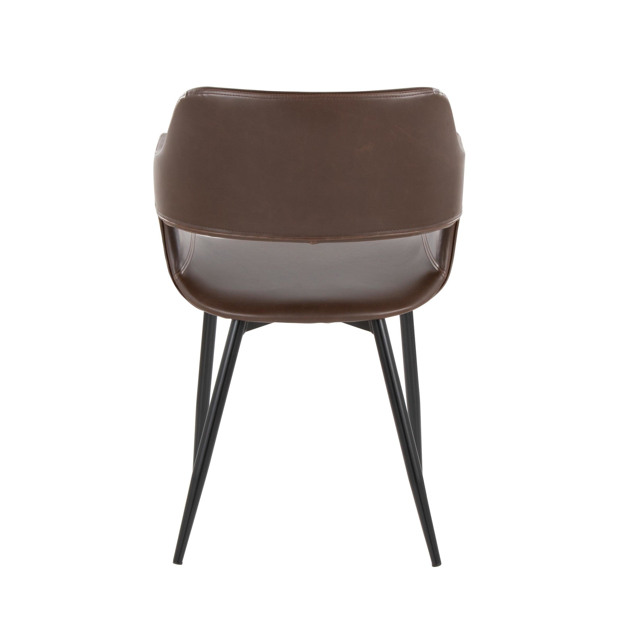 Margarite Dining Chair - Set of 2 - Black Metal, Espresso PU