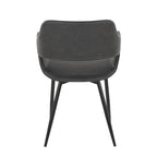 Margarite Dining Chair - Set of 2 - Black Metal, Grey PU