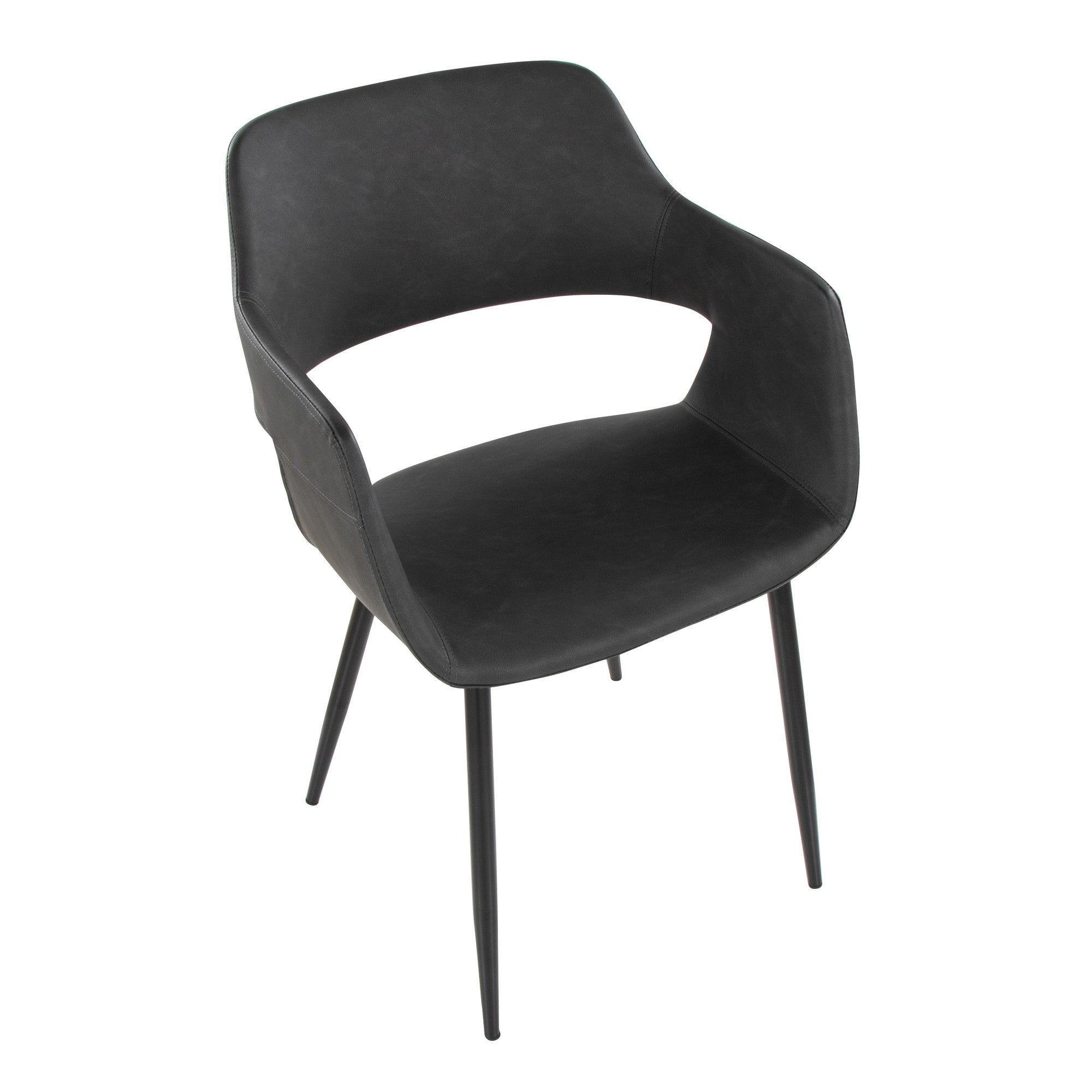 Margarite Dining Chair - Set of 2 - Black Metal, Grey PU