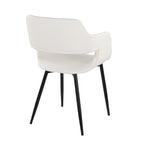 Margarite Dining Chair - Set of 2 - Black Metal, White PU