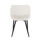 Margarite Dining Chair - Set of 2 - Black Metal, White PU