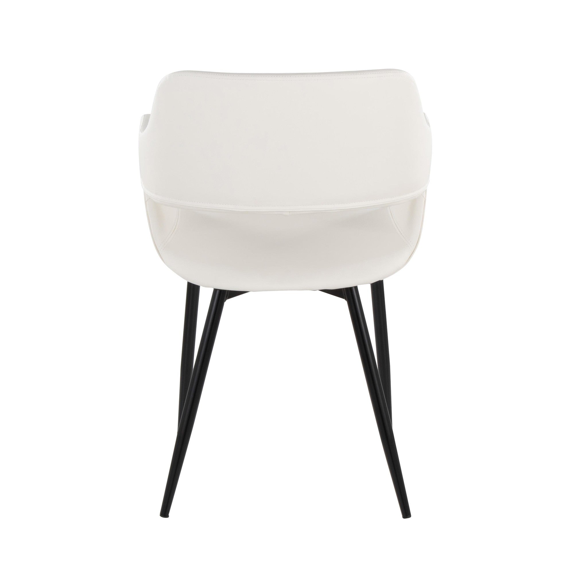 Margarite Dining Chair - Set of 2 - Black Metal, White PU