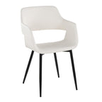 Margarite Dining Chair - Set of 2 - Black Metal, White PU