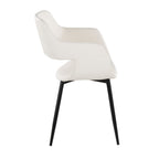 Margarite Dining Chair - Set of 2 - Black Metal, White PU