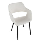 Margarite Dining Chair - Set of 2 - Black Metal, White PU
