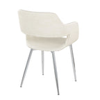 Margarite Dining Chair - Set of 2 - Chrome Metal, Cream PU