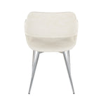 Margarite Dining Chair - Set of 2 - Chrome Metal, Cream PU