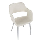 Margarite Dining Chair - Set of 2 - Chrome Metal, Cream PU