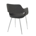Margarite Dining Chair - Set of 2 - Chrome Metal, Grey PU