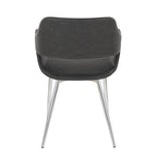 Margarite Dining Chair - Set of 2 - Chrome Metal, Grey PU
