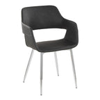 Margarite Dining Chair - Set of 2 - Chrome Metal, Grey PU