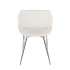 Margarite Dining Chair - Set of 2 - Chrome Metal, White PU