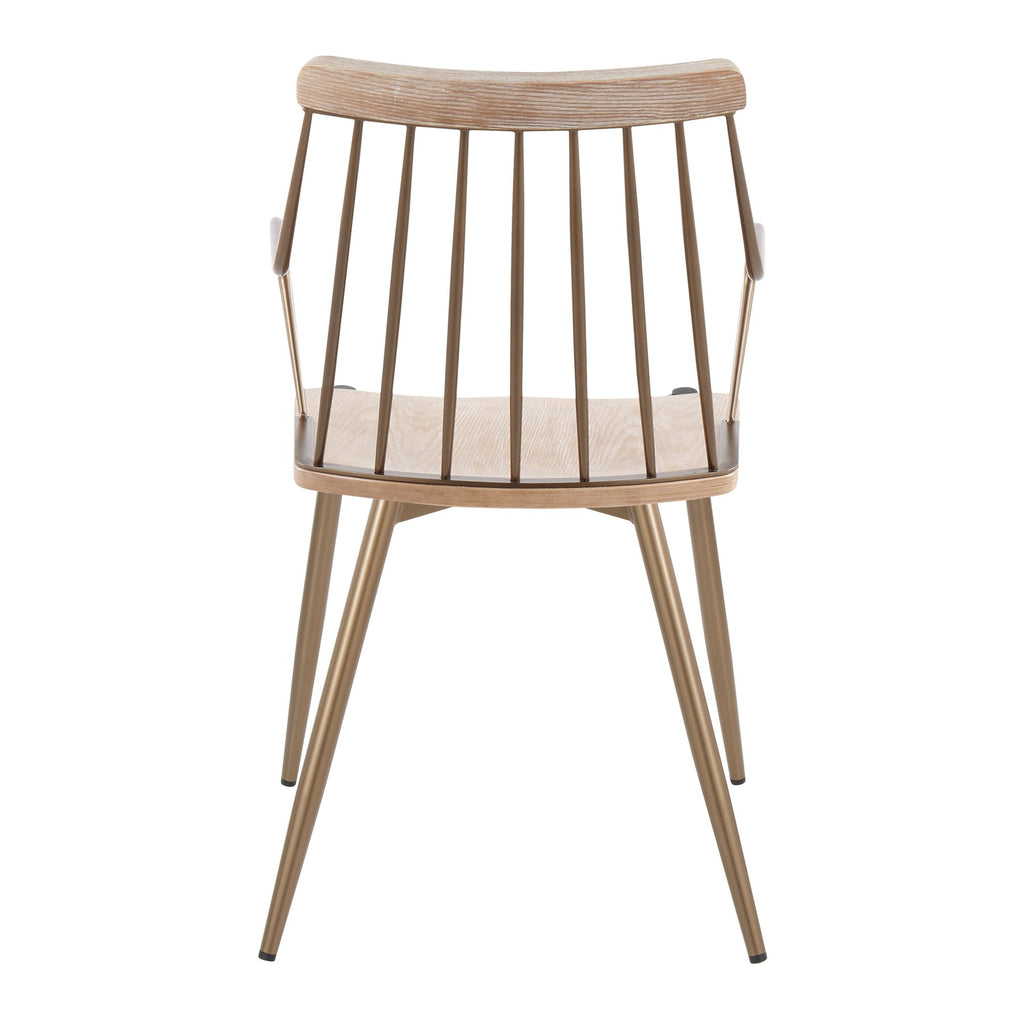 Preston Chair - Set of 2 - Antique Copper, Whitewashed Wood
