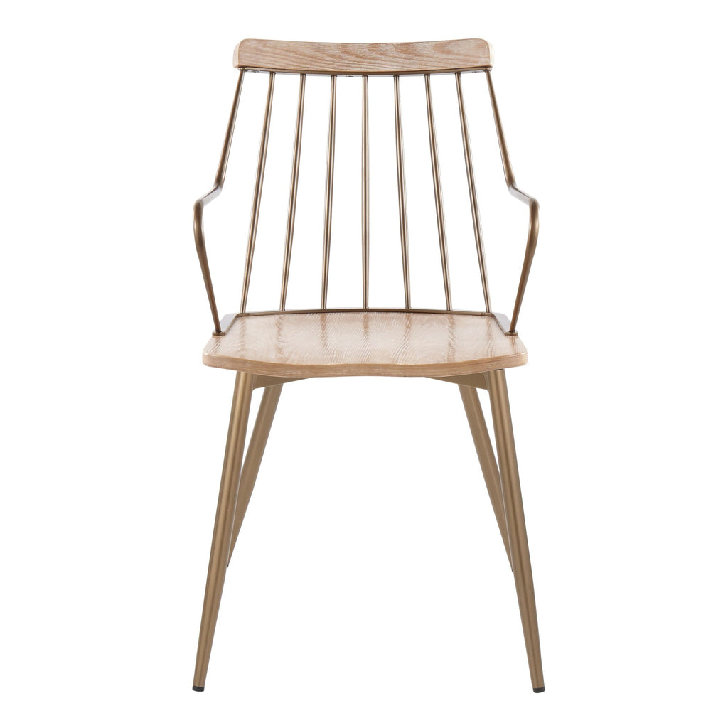 Preston Chair - Set of 2 - Antique Copper, Whitewashed Wood