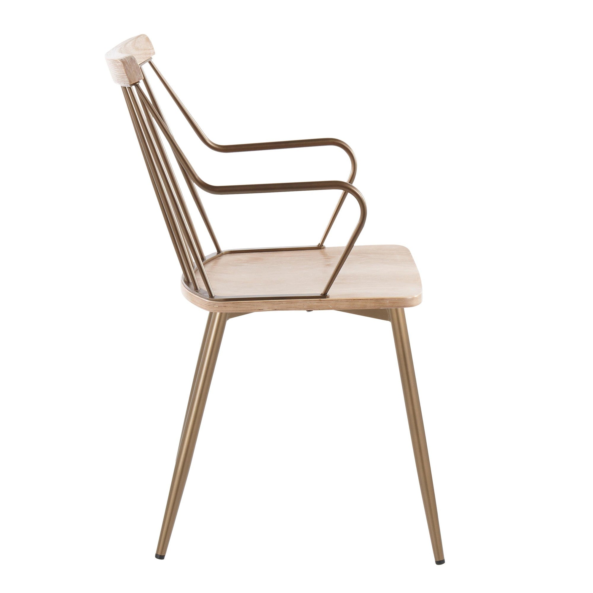 Preston Chair - Set of 2 - Antique Copper, Whitewashed Wood
