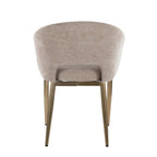 Renee Upholstered Chair - Set of 2 - Gold Metal, Light Brown Fabric