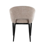 Renee Upholstered Chair - Set of 2 - Black Metal, Light Brown Fabric