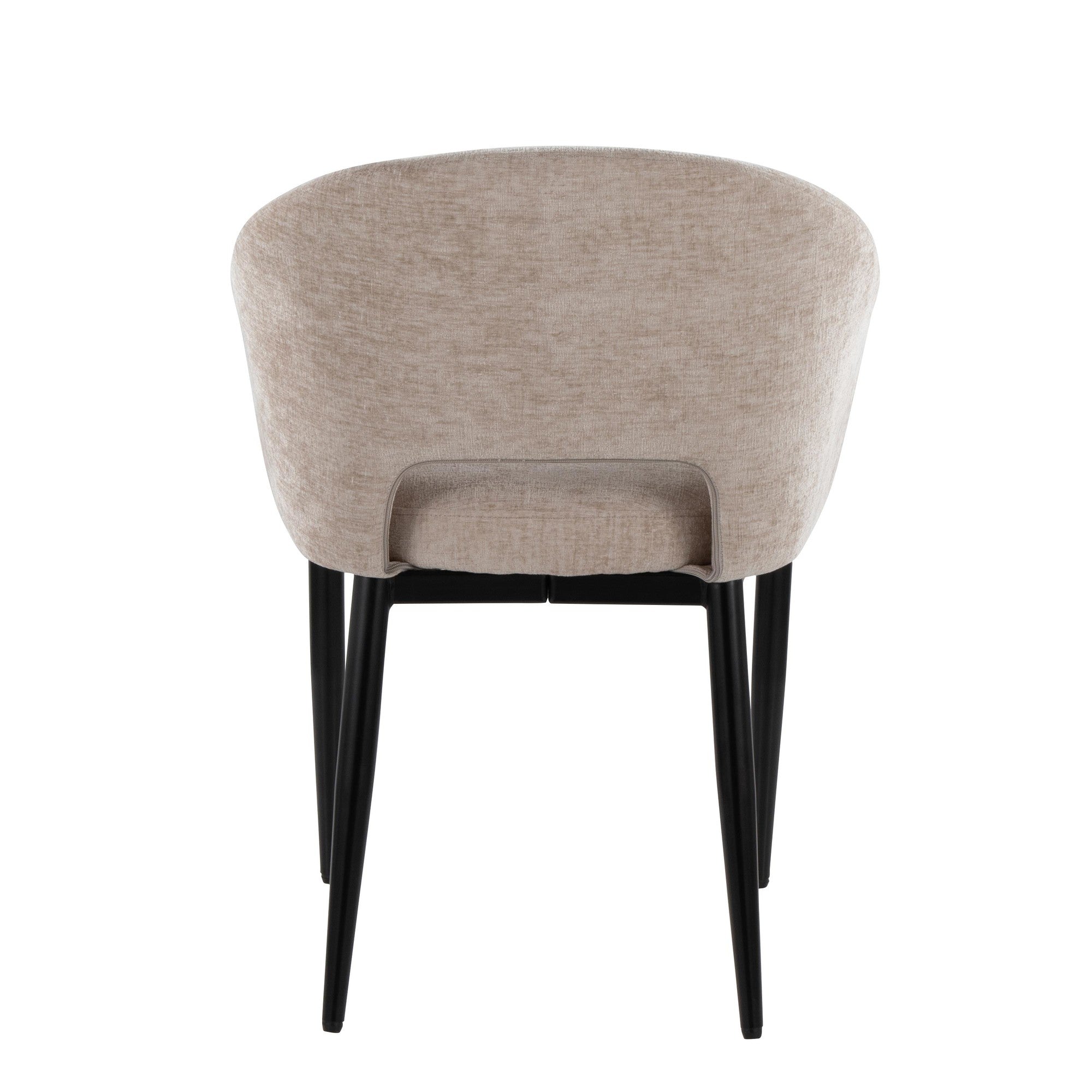 Renee Upholstered Chair - Set of 2 - Black Metal, Light Brown Fabric