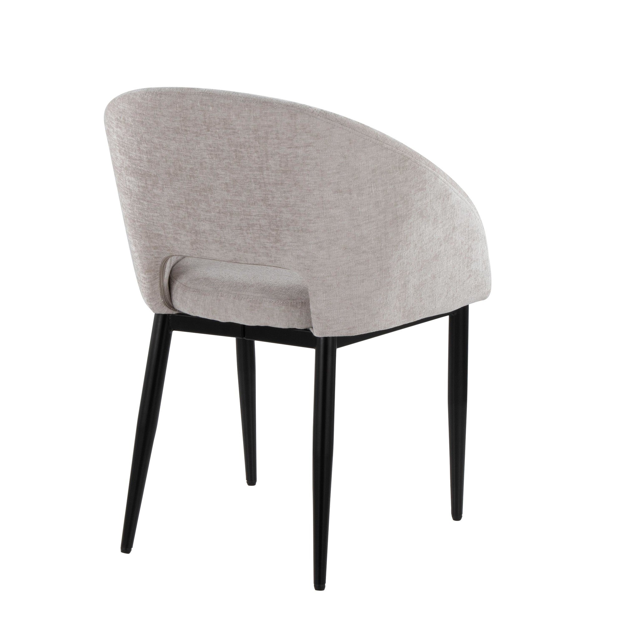 Renee Upholstered Chair - Set of 2 - Black Metal, Silver Fabric