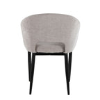 Renee Upholstered Chair - Set of 2 - Black Metal, Silver Fabric