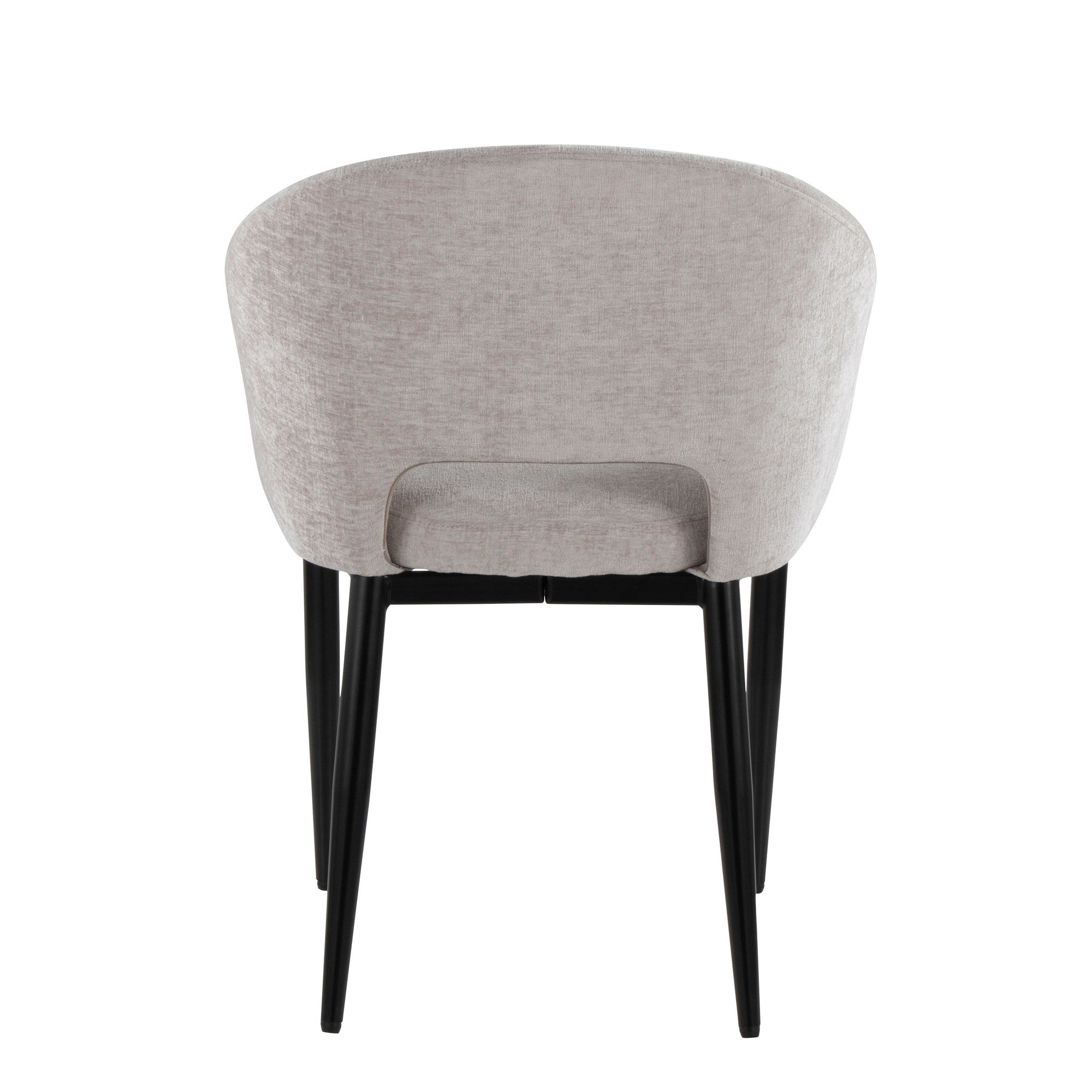 Renee Upholstered Chair - Set of 2 - Black Metal, Silver Fabric