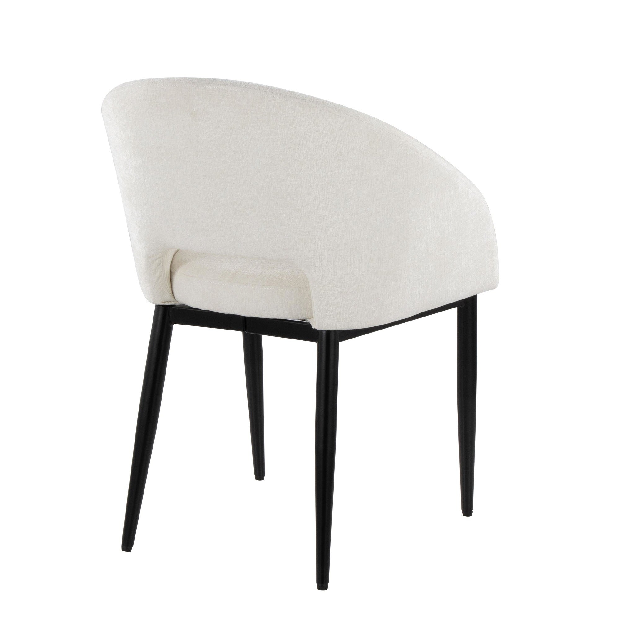 Renee Upholstered Chair - Set of 2 - Black Metal, Off-white Fabric