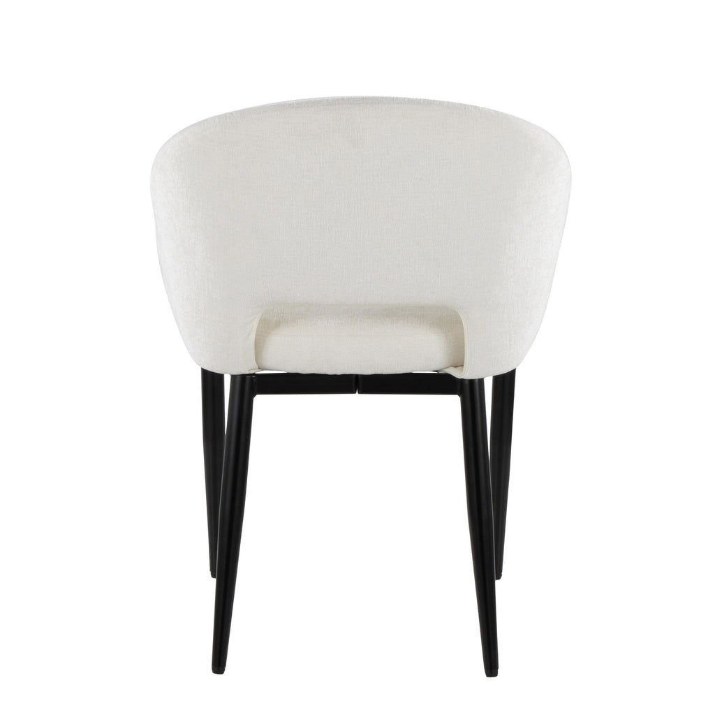 Renee Upholstered Chair - Set of 2 - Black Metal, Off-white Fabric