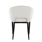 Renee Upholstered Chair - Set of 2 - Black Metal, Off-white Fabric